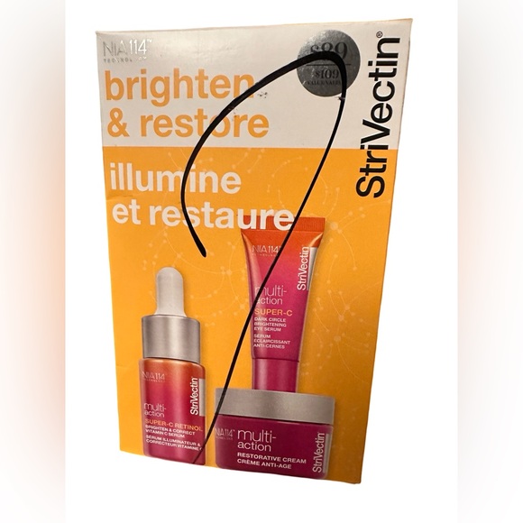 NEW StriVectin Multi-Action Cosmetic Gift Set - 3 piece BRIGHTEN AND RESTORE $90 - Picture 2 of 7